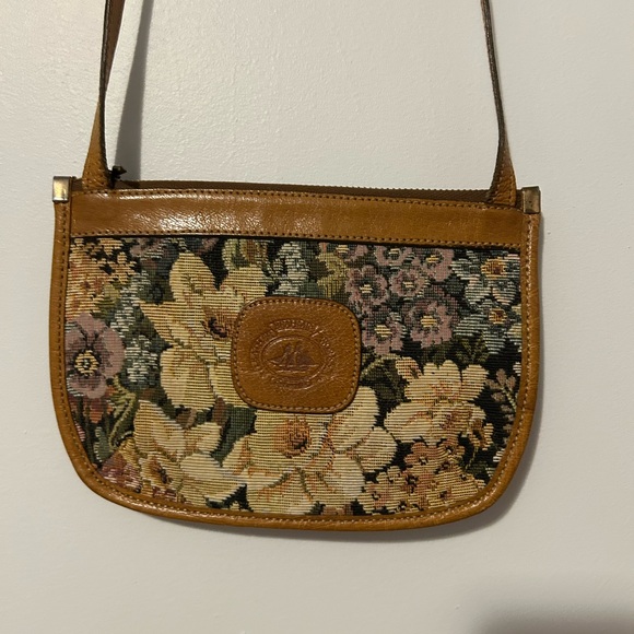 Brahmin Handbags - Vintage Brahmin Leather Works Floral Crossbody